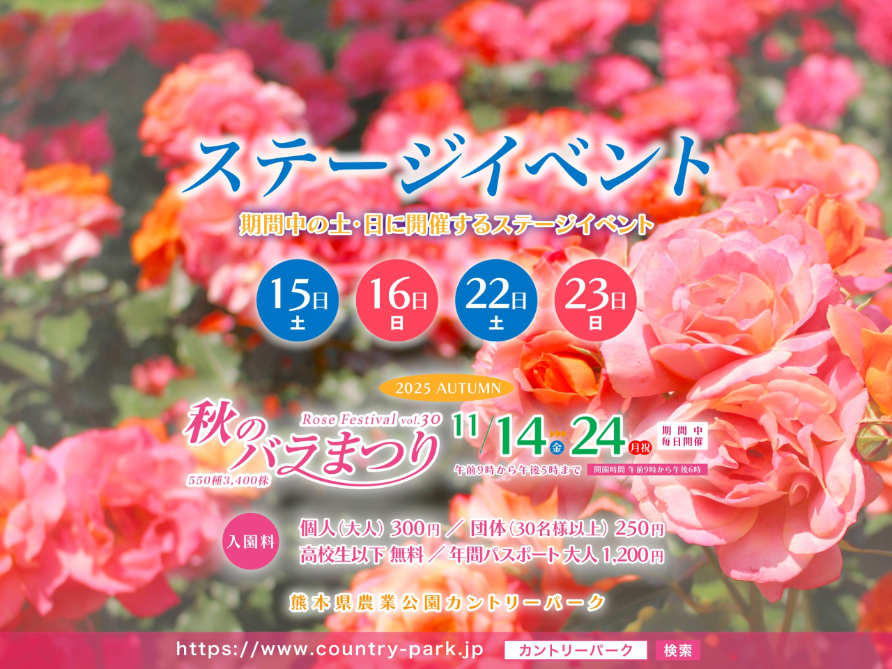 第30回 秋のバラまつり ステージイベントのご案内 その1