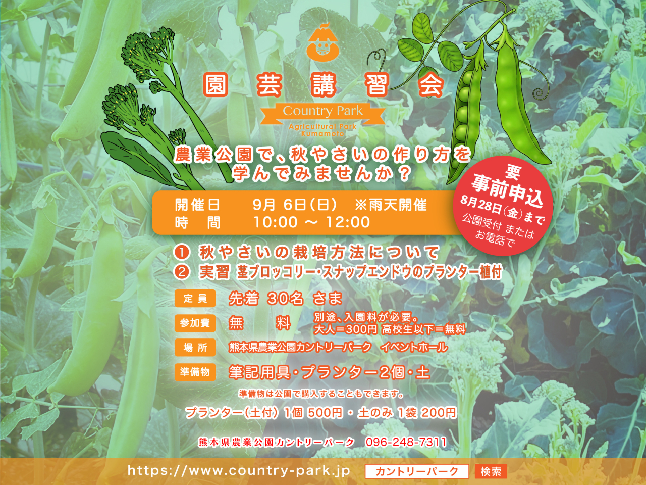 【申込締切目前】秋やさい園芸講習会 参加者募集中! 【申込締切目前】秋やさい園芸講習会 参加者募集中!